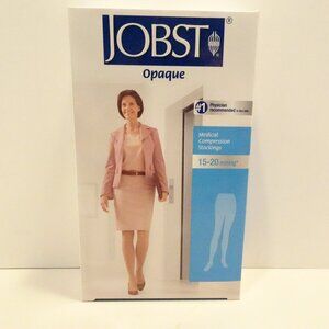 Jobst Opaque 15-20 mmHg Compression Full Waist Closed Toe Stockings Black Size S
